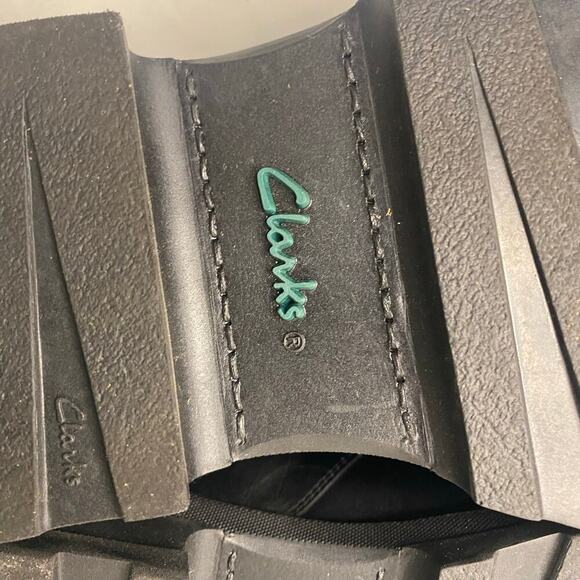 Men's Clarks Made In Italy Leather Black Dress Shoes Buckle Square Toe Size 10.5 - Picture 15 of 16